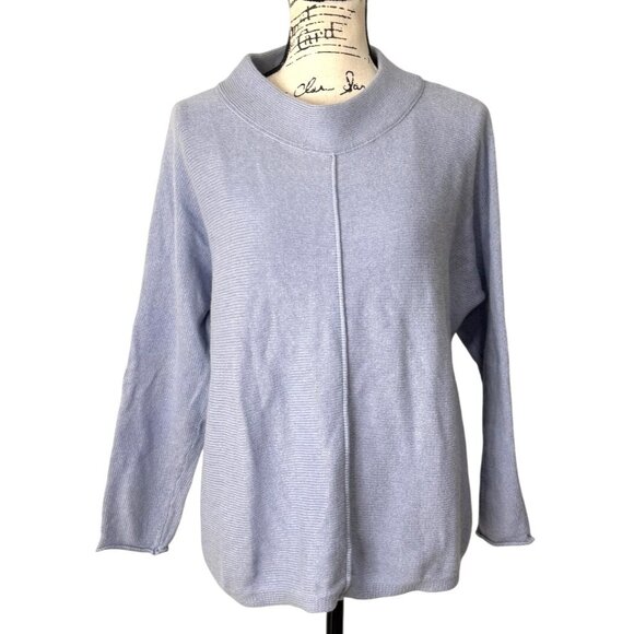 Eileen Fisher Sweaters - Eileen Fisher Womens Mock Neck Sweater Organic Cotton & Cashmere Lilac Size M